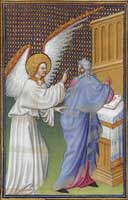 Явление архангела Гавриила Захарии. Средневековая миниатюра