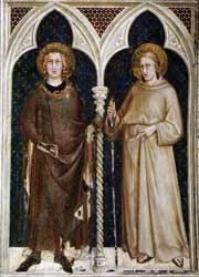 Симоне Мартини. Св. Людовик Французский (Людовик IX) и св. Людовик Тулузский. 1317