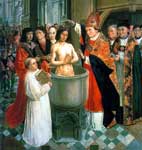 Мастер св. Эгидия. Св. Ремигий крестит короля Хлодвига. Ок. 1500 г.